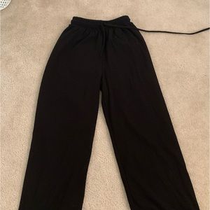 Black straight legged winter sweat pants